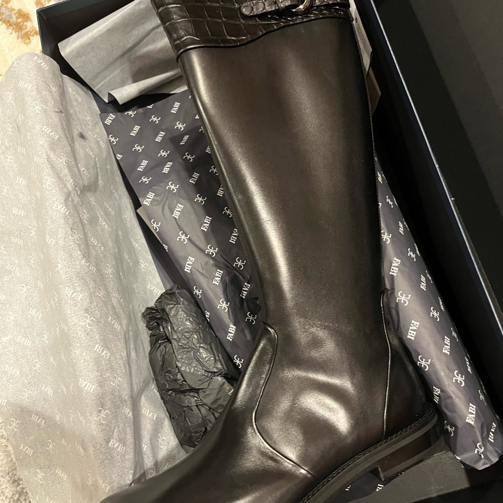 Frye Black Leather Riding Boots